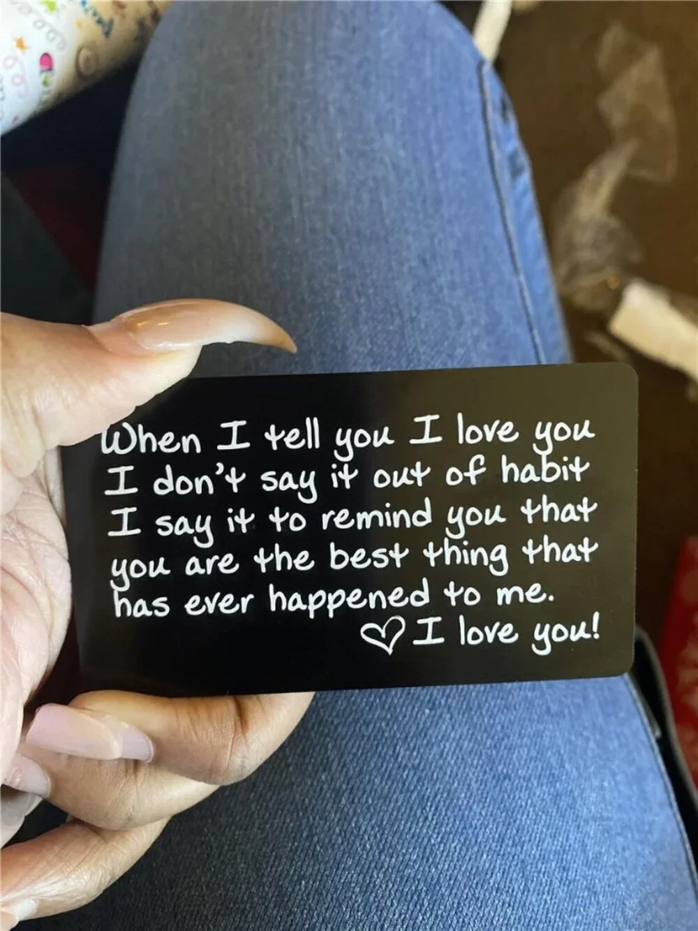 Metal Wallet Card - I Love You Gift for Husband, Boyfriend - Laser Engraved,